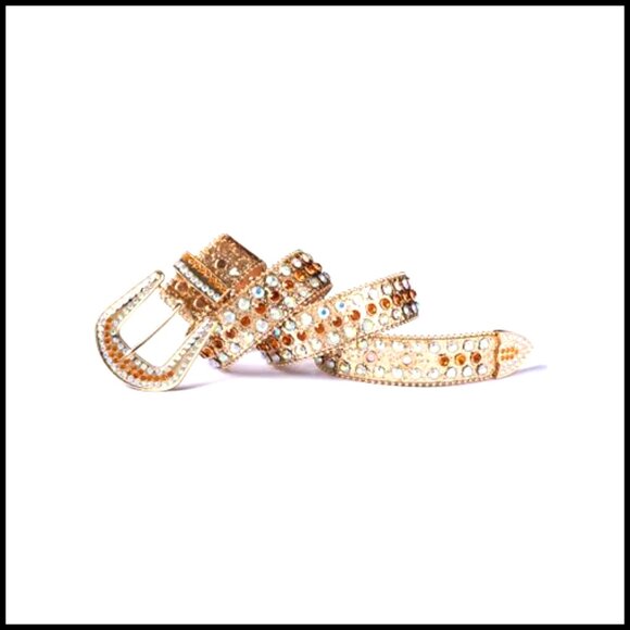 Rhinestone Western Belt Sparkly Y2K Cowgirl Cowboy Unisex Adjustable Buckle